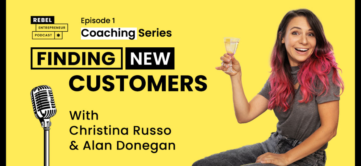 A yellow and black Coaching Series web cover with Christina Russo holding up a glass while smiling at the camera.
