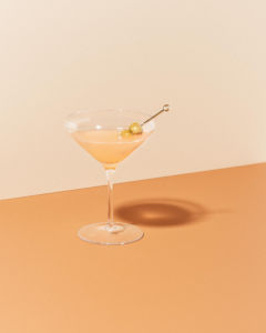 martini on orange background
