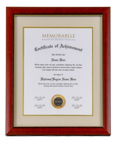 Memorablle Frames product with a reddish frame and cream inner lining.